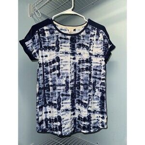 Lucky Brand Blue/White Tie-Dye Short Sleeve PJ / T-Shirt Top - Size Small - NWT
